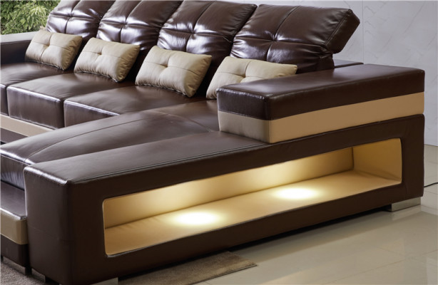 Eckcouch Lieder Wunnlandschaft Garnitur Design Modern Canapé L-Form Braun