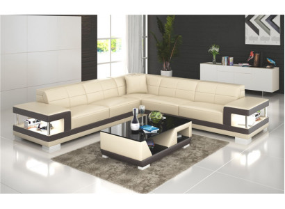 Liederdivan L-Form Canapé Wunnlandschaft Eckdivan Garnitur Design Sofa