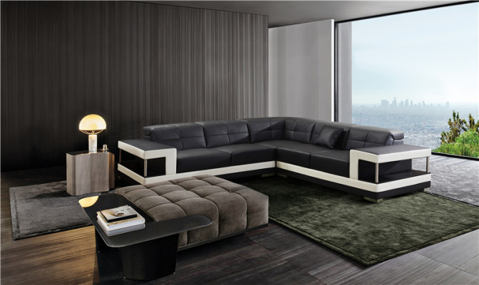 Liederdivan L-Form Canapé Wunnlandschaft Eckdivan Garnitur Design Sofa