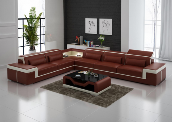 Designer Sofa Canapé Ecksofa Polster Garnitur Wunnlandschaft L-Form