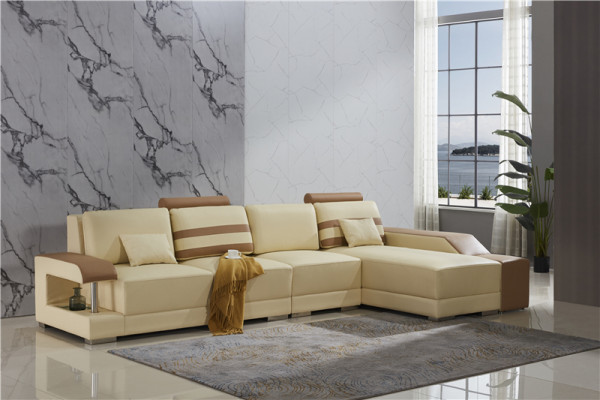 Liederkanapé L-Form Canapé Wunnlandschaft Eckkanapé Garnitur Design Modern Kanapé Beige