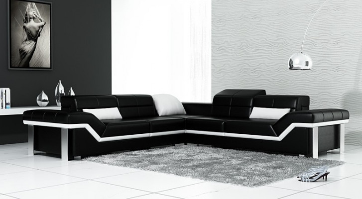 Ledersofa L-Form Canapé Wunnlandschaft Ecksofa Garnitur Design Dekor Modern