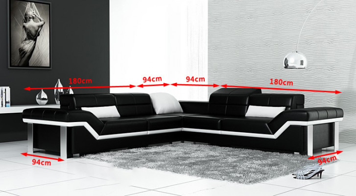 Ledersofa L-Form Canapé Wunnlandschaft Ecksofa Garnitur Design Dekor Modern