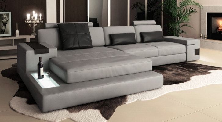 Design-Ecksofa Sofa Couch Polster-Eckgarnitur Ledersofa Sofas Couchen