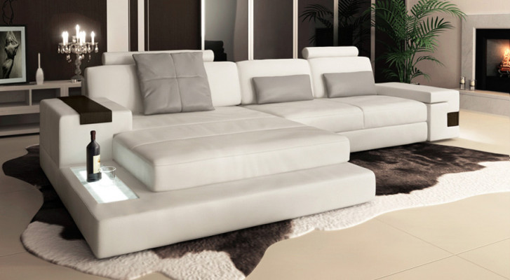 Design-Ecksofa Sofa Couch Polster-Eckgarnitur Ledersofa Sofas Couchen