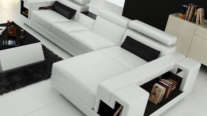 L-Form Sofa Canapé Polster Garnitur Wohnlandschaft Design Ecksofa Lieder