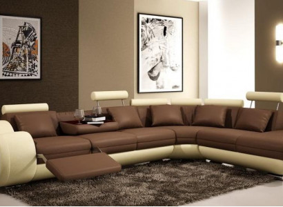 Sofa Ecksofa Canapé Polster Sëtz Wunnlandschaft Garnitur L-Form Stoff