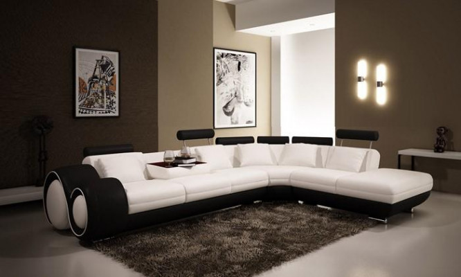 Sofa Ecksofa Canapé Polster Sëtz Wunnlandschaft Garnitur L-Form Stoff