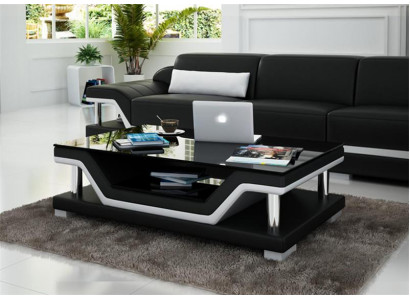 Gepolstert Dëscher Schwaarzen Dësch Glasdësch Sofa Niewendësch Modernen