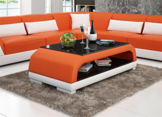 Couchtisch Kaffisdësch Glas Design Dësch Bäistelltëscher Dëscher Wunnzëmmer