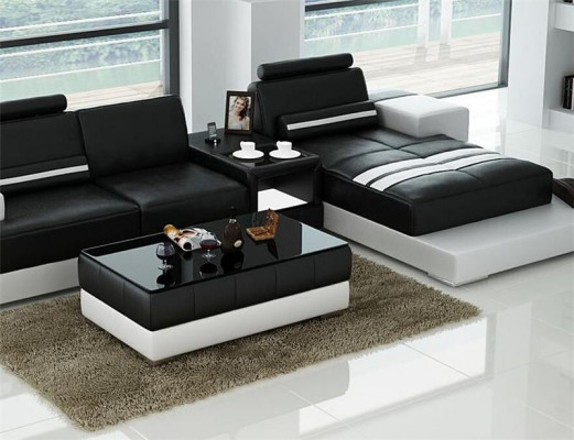 Sofadësch Design Wunnzëmmer Lieder Kaffi Glas Couch Polster Dekor Bäistell.
