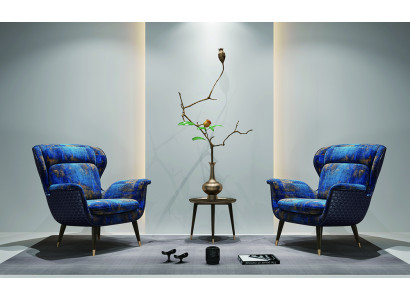 Design-Ohrensessel 1-Sëtzer Stoff Couch Sofa Polstersofa Nei