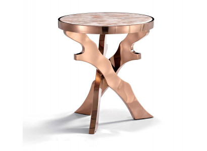 Couch Bäistelltisch Ronn Dëscher Ronner Metall Glas Designer Wunnzëmmer