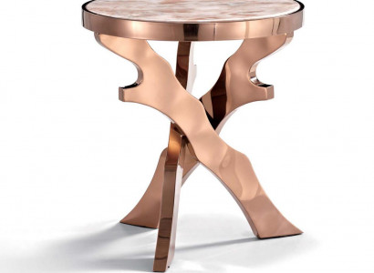 Couch Bäistelltisch Ronn Dëscher Ronner Metall Glas Designer Wunnzëmmer