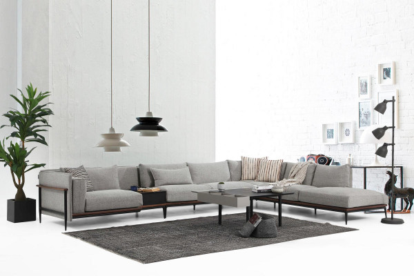 Eckcouch L-Form Couch Gro Modern Stoff Design Wunnzëmmer Polyester XXL