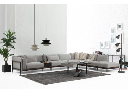 Eckcouch L-Form Couch Gro Modern Stoff Design Wunnzëmmer Polyester XXL