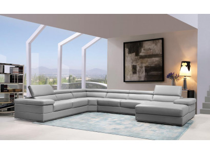 Ledersofa Couch Wunnlandschaft Ecksofa Eck Garnitur Design Modern Sofa 1530B