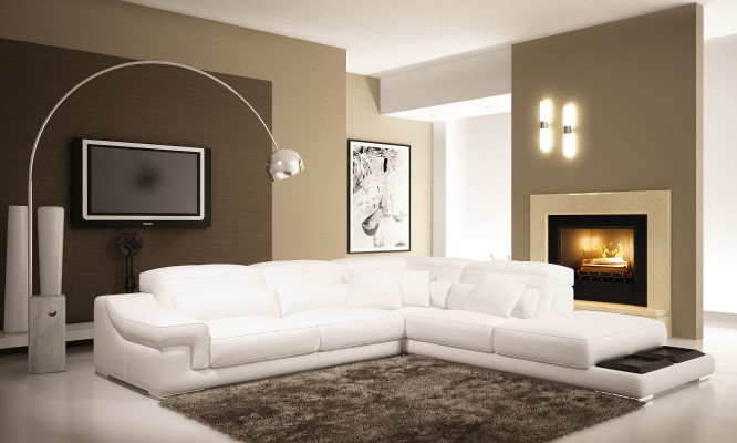 Multifunktions-Relac-Ecksofa Ledersofa Sofa Couch Polstersëtzer Eck-Sitz-Garnitur