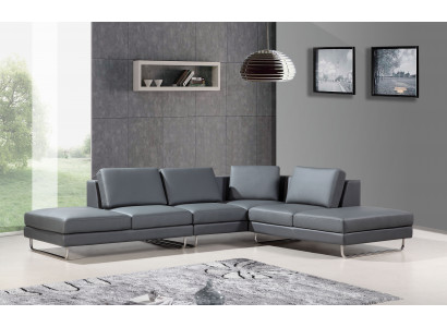 Ledercouch Design Polster Eckecksofa Wunnlandschaft Ecke Sofae Kauschen