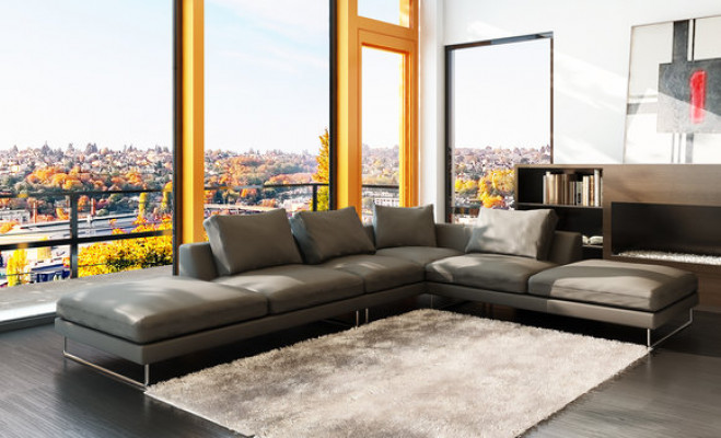 Ledercouch Design Polster Eckecksofa Wunnlandschaft Ecke Sofae Kauschen