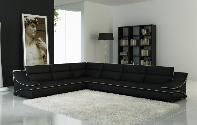 Ledercouch Wunnlandschaft Eckcouch XXL Polster Eck Sëtz Couch Garnitur