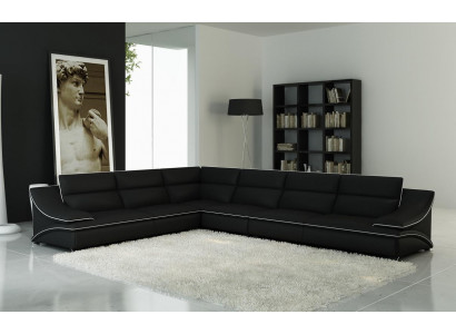 Ledercouch Wunnlandschaft Eckcouch XXL Polster Eck Sëtz Couch Garnitur