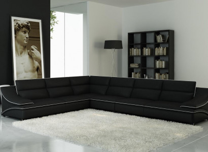 Ledercouch Wunnlandschaft Eckcouch XXL Polster Eck Sëtz Couch Garnitur