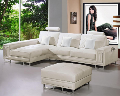 Liederdivan Divan Canapé Polster Eck Garnitur 190x334cm Wunnlandschaft L Form 2055