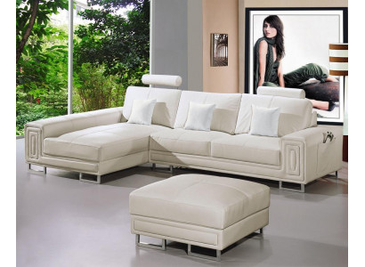 Liederdivan Divan Canapé Polster Eck Garnitur 190x334cm Wunnlandschaft L Form 2055