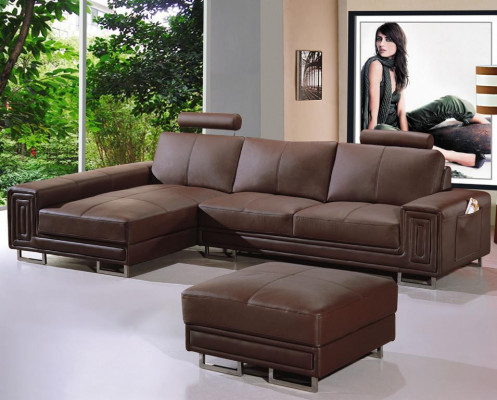Liederdivan Divan Canapé Polster Eck Garnitur 190x334cm Wunnlandschaft L Form 2055