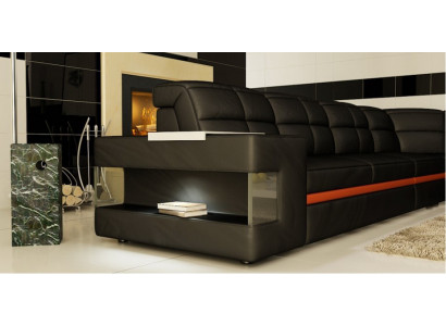 Ledersofa Designersofa Ecksofa Canapé Polstersofa Eckgarnitur mat Beleuchtung