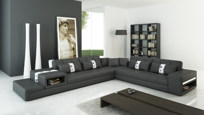 Liederdivan Canapé Wunnlandschaft Eckdivan Eck Garnitur Design Divan Modern