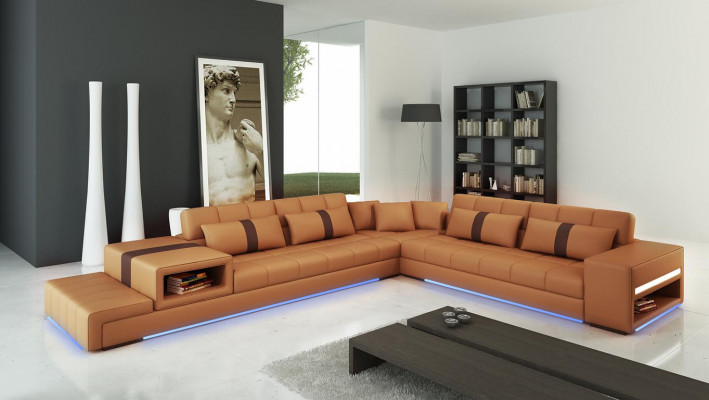 Liederdivan Canapé Wunnlandschaft Eckdivan Eck Garnitur Design Divan Modern