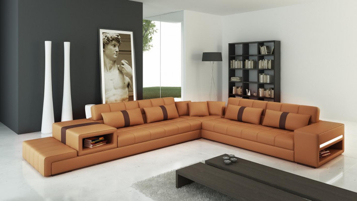 Liederdivan Canapé Wunnlandschaft Eckdivan Eck Garnitur Design Divan Modern