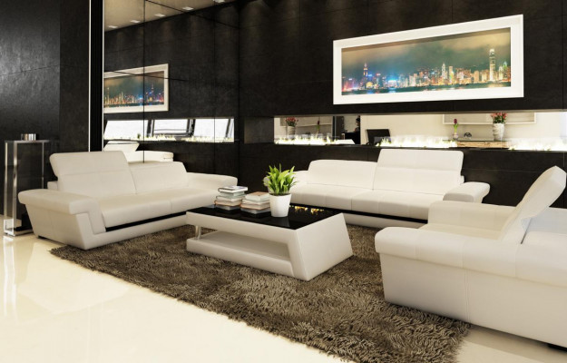 Liederkanapé Couch Wunnlandschaft 3 Sëtzer Design Modern Kanapee 5136_3ER