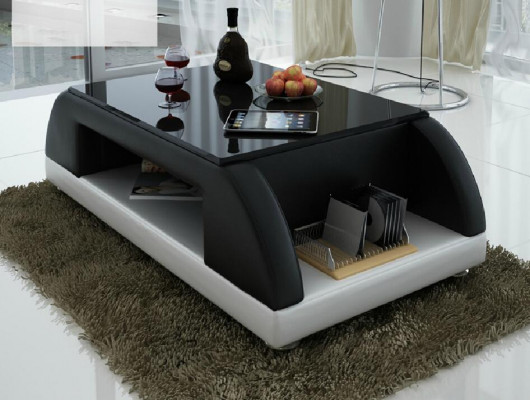Modern Sofa Polster Lieder Dësch Wunnzëmmer Bäitstell Glas Dëscher Kaffi