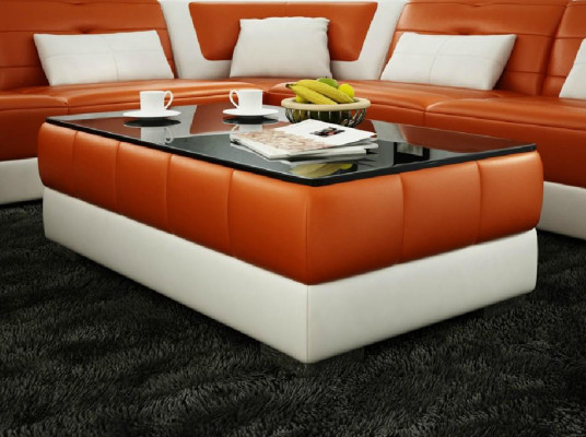 Sofadësch Design Dësch Wunnzëmmer Glas Lieder Canapé Sofa Bäistell Kaffi