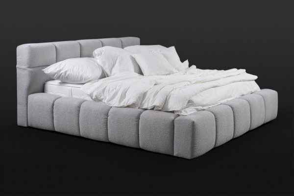 Bett gro Duebel Schlofkummer Luxus Design elegant Polsterung Stoff nei