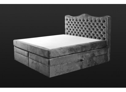 Bettframe gro Chesterfield Schlofzëmmer Design elegant Stoff klassesch Miwwelen