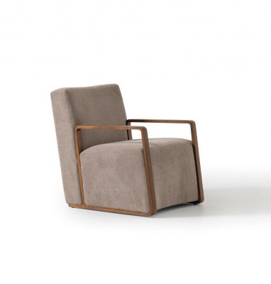 Sesel 1-Sëtz Sofa Textil Stoff Couch Këssen Design Miwwelen Nei Gro