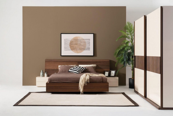 Modern Schlofzëmmer Nuetsdësch Konsolen Säitentëscher Beige Holz