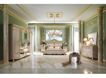 Design-Schlofzëmmer Komplett-Set Bett Nuetsdësch Komoud Nei Italien 6 Stéck Sets