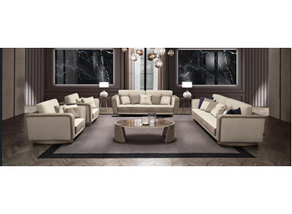 Luxus Miwwelen Sofagarnitur Canapé Sofa Polster 3 3 1 1 Sëtzer Miwwelstësch Holz 5-delegéiert.