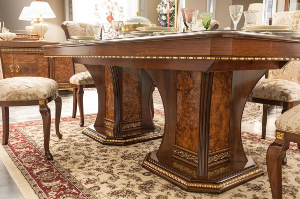 Iesszëmmer Set Garnitur Vitrine Dësch 6x Stull Kommode Spigel Barock Nei 10tlg.
