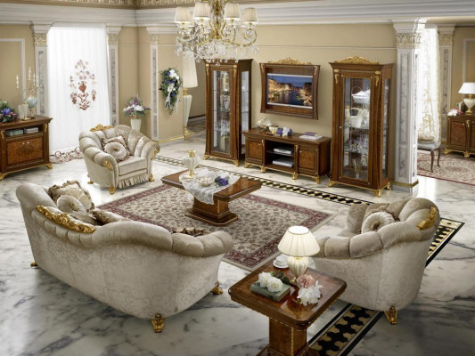 Wunnzëmmer Stoff Couch Couchgruppeset 3+1+1 Sëtzer Sofa Sitzpolster Italien