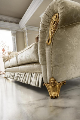 Wunnzëmmer Stoff Couch Couchgruppeset 3+1+1 Sëtzer Sofa Sitzpolster Italien