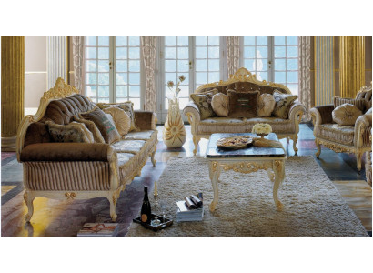 Canapé Couchage Samt Polster Sëtz 3+2 Sëtzer Garnitur Design Holz Canapé Italienesch