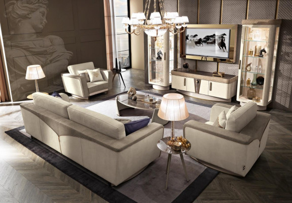 Sofagarnitur 3+1+1 Sëtzer Set Design Sofas Polster Couchen Relax Modern Sofa nei