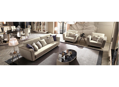 Italienesch Miwwelen Sofagarnitur 3+1+1 Sëtz Set Design Sofa Polster Couchen Canapé.