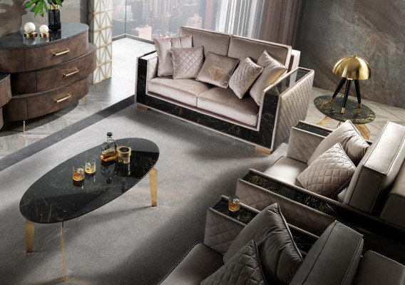 Polstergarnitur Miwwelen Couchen Lieder Büro Nei Sofagarnitur 3+1+1 Sofas Couch Nei